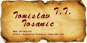 Tomislav Tošanić vizit kartica
